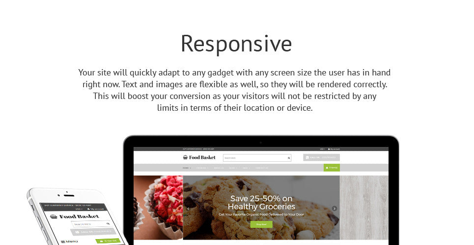 Online Food Basket - Shopify Themes - GoWebBaby.Com