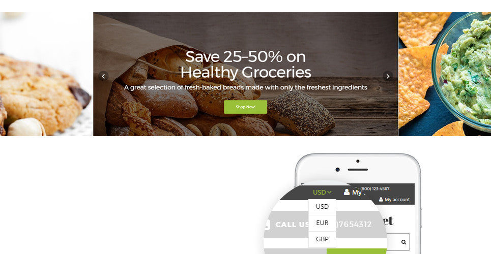 Online Food Basket - Shopify Themes - GoWebBaby.Com