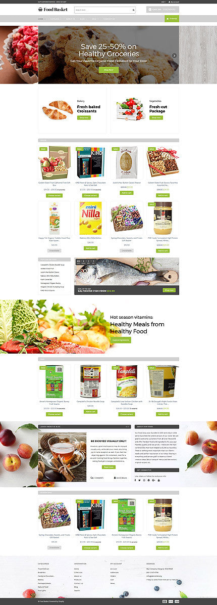 Online Food Basket - Shopify Themes - GoWebBaby.Com